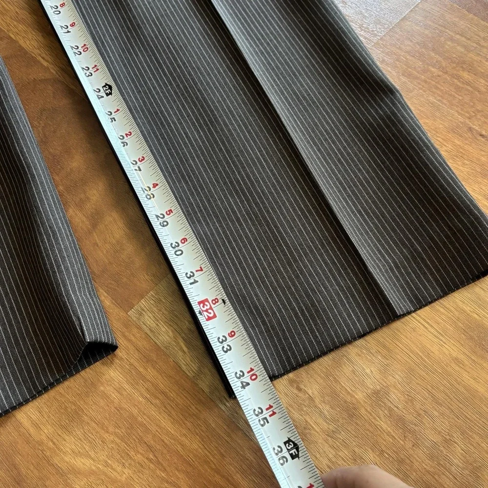 Banana Republic Pants Mens 33x34 Gray Pinstripe Wool Dress Flat Front Business